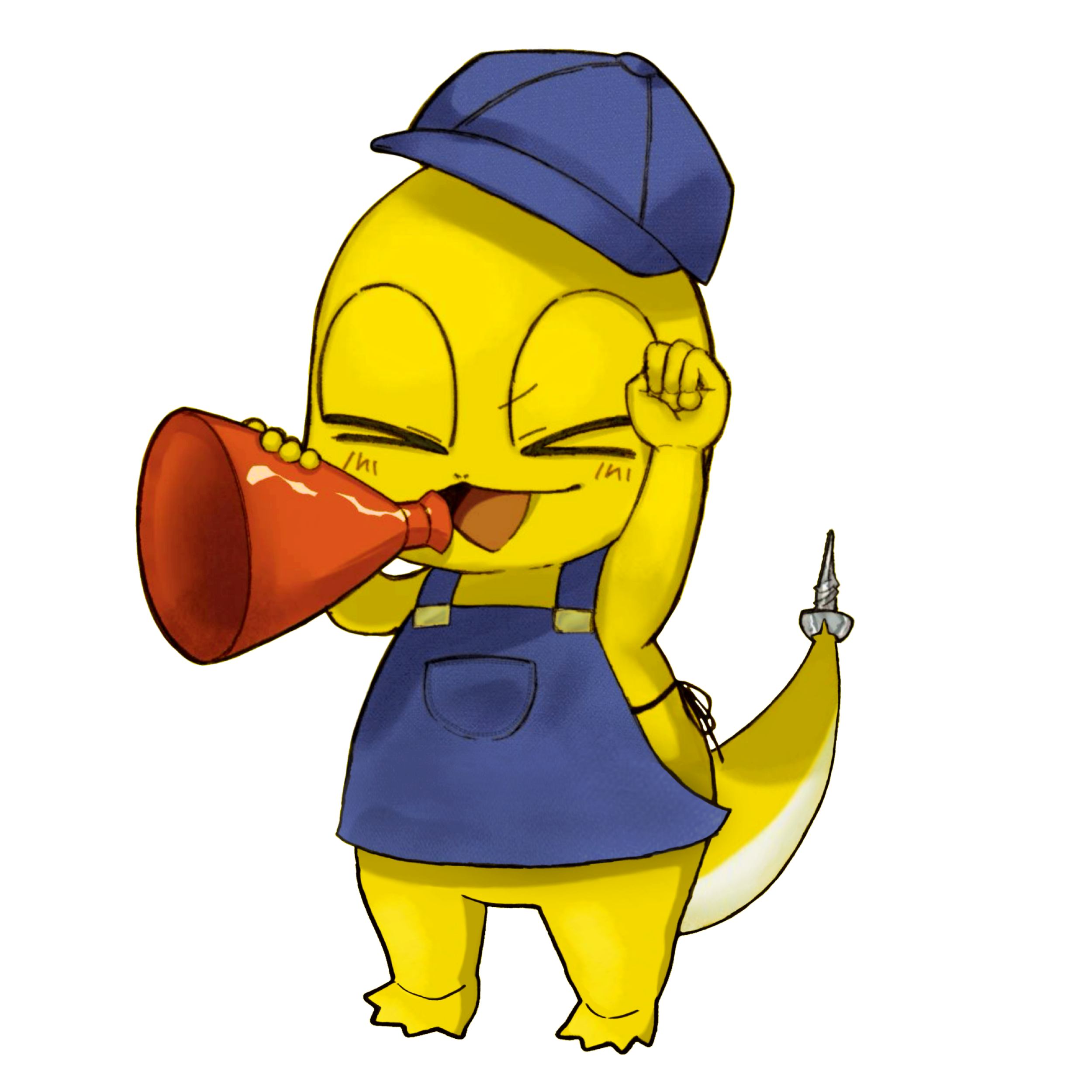 メガホンを持っているテックス君の画像。